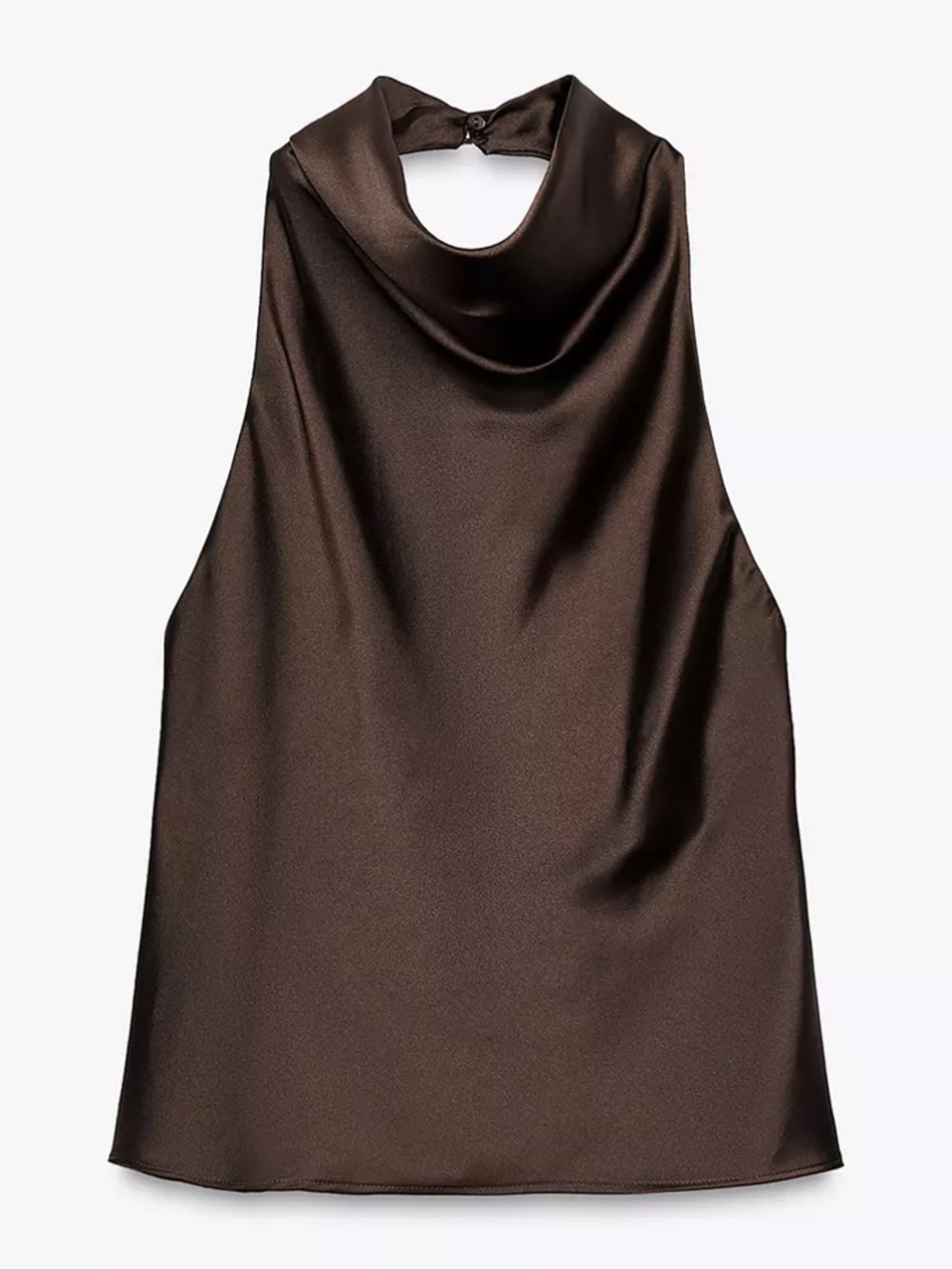 ZARA SATIN EFFECT HALTER TOP